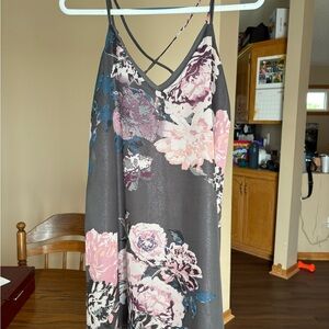 Xhilaration Black and Pink Floral Dress